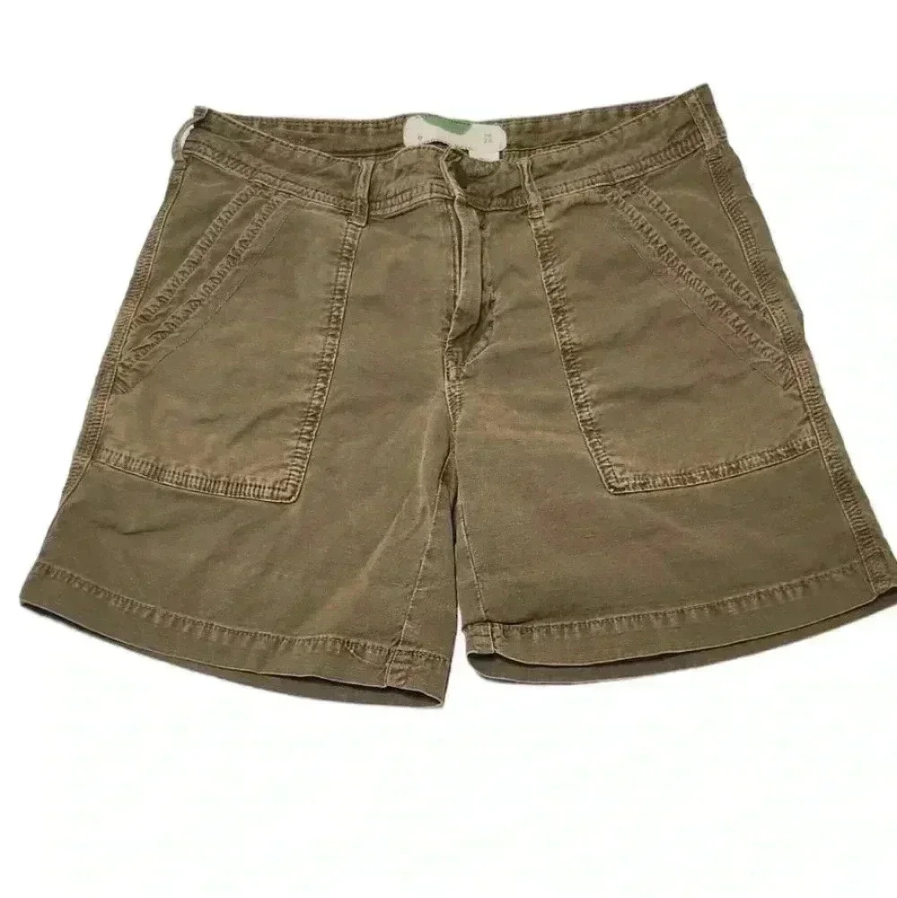 Anthropologie Utility Cargo Shorts Size 26 Army Green 💚